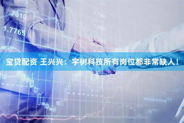 宝贷配资 王兴兴：宇树科技所有岗位都非常缺人！